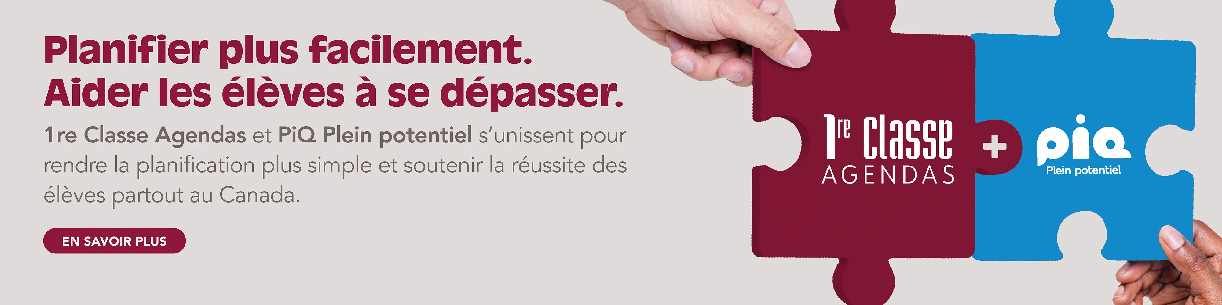 1re Classe Agendas et PiQ Plein potentiel unissent leurs forces