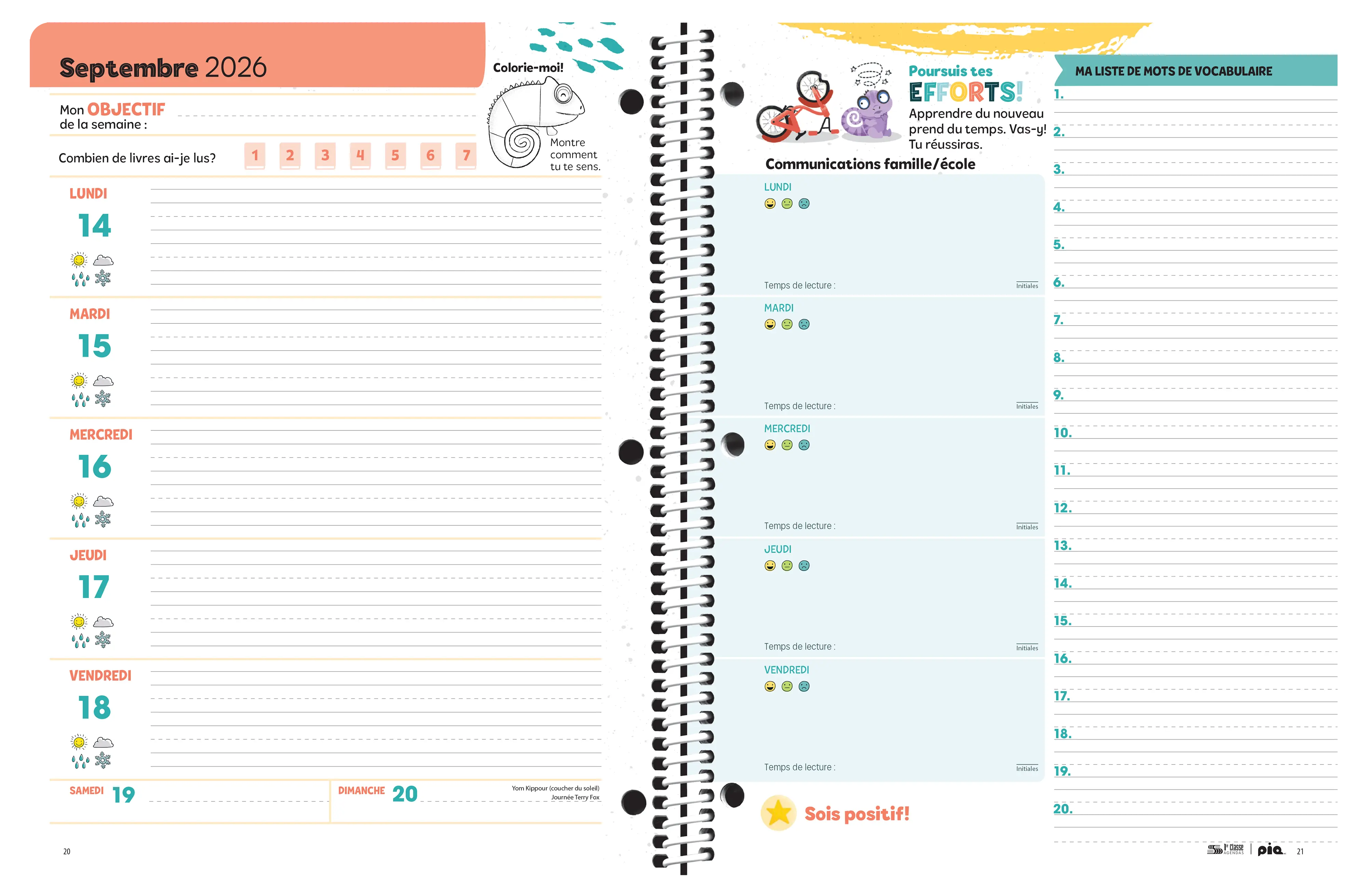 Présentation hebdomadaire du Projet bien-être – primaire